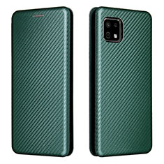 Custodia Portafoglio In Pelle Cover con Supporto L02Z per Sharp Aquos Sense6 Verde