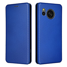 Custodia Portafoglio In Pelle Cover con Supporto L02Z per Sharp Aquos Sense8 Blu