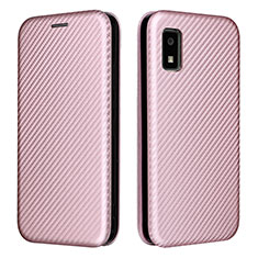 Custodia Portafoglio In Pelle Cover con Supporto L02Z per Sharp Aquos wish Oro Rosa