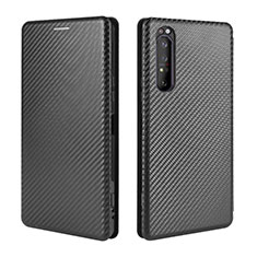 Custodia Portafoglio In Pelle Cover con Supporto L02Z per Sony Xperia 1 II Nero