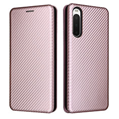 Custodia Portafoglio In Pelle Cover con Supporto L02Z per Sony Xperia 10 IV SOG07 Oro Rosa