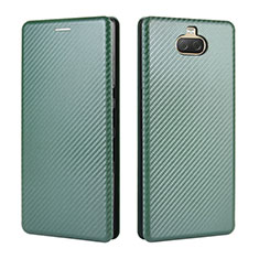 Custodia Portafoglio In Pelle Cover con Supporto L02Z per Sony Xperia 10 Verde