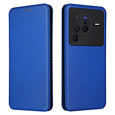 Custodia Portafoglio In Pelle Cover con Supporto L02Z per Vivo X80 Pro 5G Blu