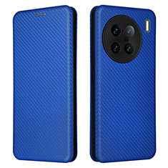 Custodia Portafoglio In Pelle Cover con Supporto L02Z per Vivo X90 Pro+ Plus 5G Blu