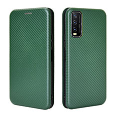 Custodia Portafoglio In Pelle Cover con Supporto L02Z per Vivo Y12A Verde