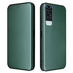 Custodia Portafoglio In Pelle Cover con Supporto L02Z per Vivo Y53s 4G Verde