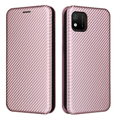 Custodia Portafoglio In Pelle Cover con Supporto L02Z per Wiko Y52 Oro Rosa