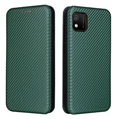 Custodia Portafoglio In Pelle Cover con Supporto L02Z per Wiko Y52 Verde