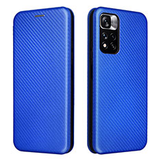 Custodia Portafoglio In Pelle Cover con Supporto L02Z per Xiaomi Poco M4 Pro 5G Blu