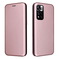 Custodia Portafoglio In Pelle Cover con Supporto L02Z per Xiaomi Poco M4 Pro 5G Oro Rosa