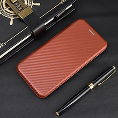 Custodia Portafoglio In Pelle Cover con Supporto L02Z per Xiaomi Redmi 9 Prime India Marrone