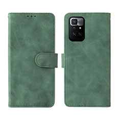 Custodia Portafoglio In Pelle Cover con Supporto L02Z per Xiaomi Redmi Note 11 4G (2021) Verde