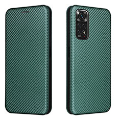 Custodia Portafoglio In Pelle Cover con Supporto L02Z per Xiaomi Redmi Note 11S 4G Verde