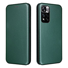 Custodia Portafoglio In Pelle Cover con Supporto L02Z per Xiaomi Redmi Note 11S 5G Verde