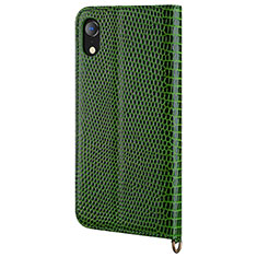 Custodia Portafoglio In Pelle Cover con Supporto L03 per Apple iPhone XR Verde