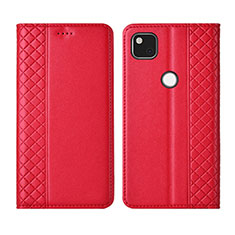 Custodia Portafoglio In Pelle Cover con Supporto L03 per Google Pixel 4a Rosso