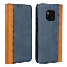 Custodia Portafoglio In Pelle Cover con Supporto L03 per Huawei Mate 20 Pro Blu