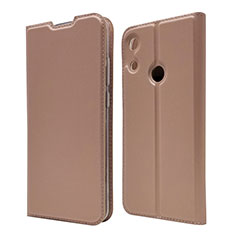 Custodia Portafoglio In Pelle Cover con Supporto L03 per Huawei Y6 Prime (2019) Oro Rosa