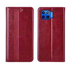 Custodia Portafoglio In Pelle Cover con Supporto L03 per Motorola Moto G 5G Plus Rosso Rosa