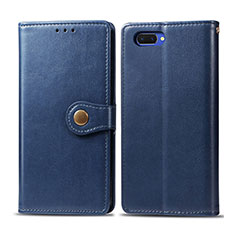 Custodia Portafoglio In Pelle Cover con Supporto L03 per Oppo A5 Blu