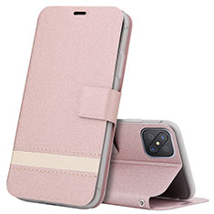 Custodia Portafoglio In Pelle Cover con Supporto L03 per Oppo Reno4 Z 5G Oro Rosa