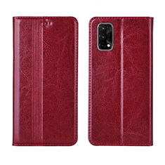 Custodia Portafoglio In Pelle Cover con Supporto L03 per Realme X7 Pro 5G Rosso Rosa