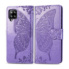 Custodia Portafoglio In Pelle Cover con Supporto L03 per Samsung Galaxy A42 5G Lavanda