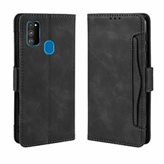 Custodia Portafoglio In Pelle Cover con Supporto L03 per Samsung Galaxy M30s Nero