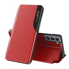 Custodia Portafoglio In Pelle Cover con Supporto L03 per Samsung Galaxy S21 FE 5G Rosso