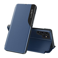 Custodia Portafoglio In Pelle Cover con Supporto L03 per Samsung Galaxy S21 Ultra 5G Blu