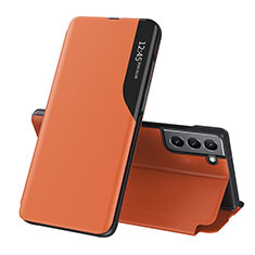 Custodia Portafoglio In Pelle Cover con Supporto L03 per Samsung Galaxy S25 5G Arancione