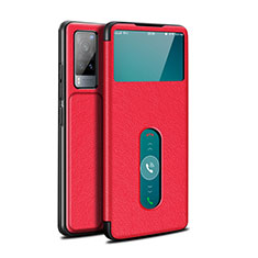 Custodia Portafoglio In Pelle Cover con Supporto L03 per Vivo X60 5G Rosso