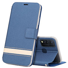 Custodia Portafoglio In Pelle Cover con Supporto L03 per Vivo Y50 Blu