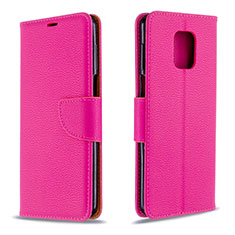 Custodia Portafoglio In Pelle Cover con Supporto L03 per Xiaomi Redmi Note 9 Pro Max Rosa Caldo