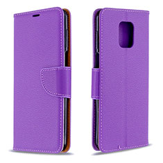 Custodia Portafoglio In Pelle Cover con Supporto L03 per Xiaomi Redmi Note 9 Pro Max Viola