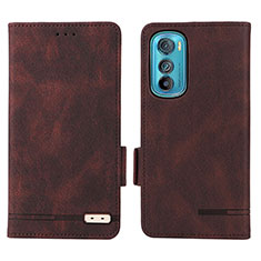 Custodia Portafoglio In Pelle Cover con Supporto L03Z per Motorola Moto Edge 30 5G Marrone