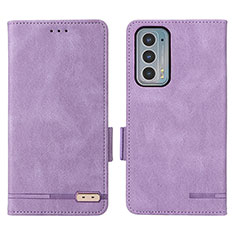 Custodia Portafoglio In Pelle Cover con Supporto L03Z per Motorola Moto Edge Lite 5G Viola