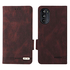 Custodia Portafoglio In Pelle Cover con Supporto L03Z per Motorola Moto G71s 5G Marrone