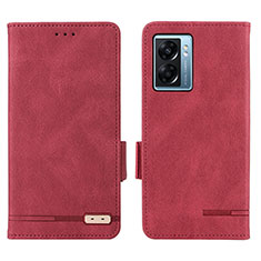 Custodia Portafoglio In Pelle Cover con Supporto L03Z per Oppo A56S 5G Rosso