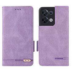 Custodia Portafoglio In Pelle Cover con Supporto L03Z per Oppo Reno9 Pro 5G Viola