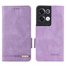 Custodia Portafoglio In Pelle Cover con Supporto L03Z per Oppo Reno9 Pro+ Plus 5G Viola