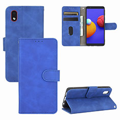 Custodia Portafoglio In Pelle Cover con Supporto L03Z per Samsung Galaxy A01 Core Blu