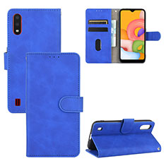 Custodia Portafoglio In Pelle Cover con Supporto L03Z per Samsung Galaxy A01 SM-A015 Blu