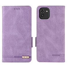 Custodia Portafoglio In Pelle Cover con Supporto L03Z per Samsung Galaxy A03 Viola