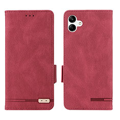 Custodia Portafoglio In Pelle Cover con Supporto L03Z per Samsung Galaxy A04 4G Rosso