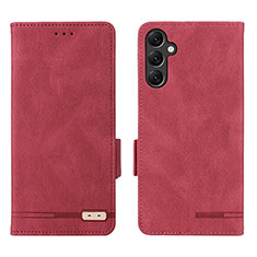 Custodia Portafoglio In Pelle Cover con Supporto L03Z per Samsung Galaxy A14 4G Rosso