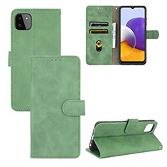 Custodia Portafoglio In Pelle Cover con Supporto L03Z per Samsung Galaxy A22s 5G Verde