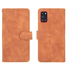 Custodia Portafoglio In Pelle Cover con Supporto L03Z per Samsung Galaxy A31 Marrone