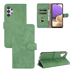 Custodia Portafoglio In Pelle Cover con Supporto L03Z per Samsung Galaxy A32 5G Verde