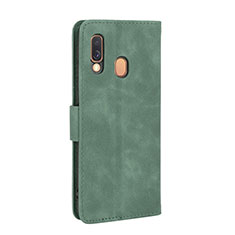 Custodia Portafoglio In Pelle Cover con Supporto L03Z per Samsung Galaxy A40 Verde